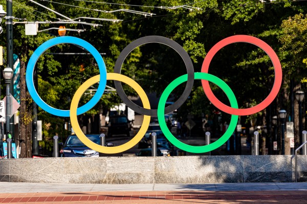 Olympic Rings   The Spectacular at Centennial Park Atlanta 7564  Print